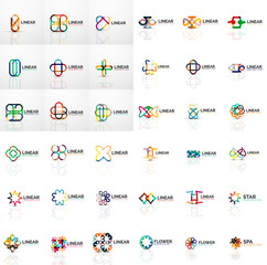 Logo Mega Collection, abstract symmetric geometric business icon set