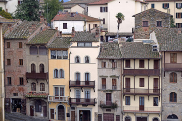 Ancient buildings of Arezzo taken from the Big Square - Tuscany - Italy 03