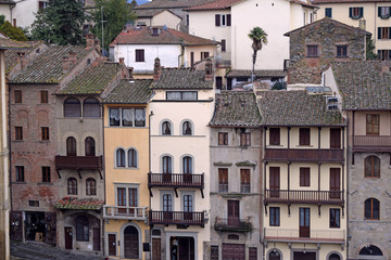 Ancient buildings of Arezzo taken from the Big Square - Tuscany - Italy 07