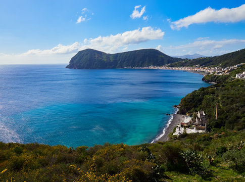 Beautiful Coast of Lipari, Aeolian islands, Sicily, Italy
