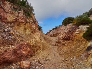 Kaolin Mine, Quattropani in Lipari, Aeolian islands, Sicily, Italy
