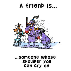 Woman is crying too much on shoulders of her friend