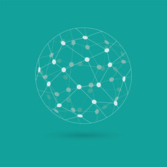 Global technology or social network icon. Vector illustration