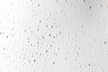 Drops of water with shadow on white background