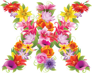 Flower beautiful letter, the 8th in the Russian alphabet