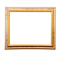 Antique gold vintage photo frames isolated on white background with copy space and  clipping path.