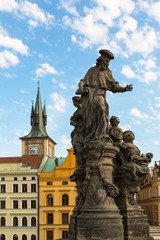 A typical view from the Charles Bridge in Prague