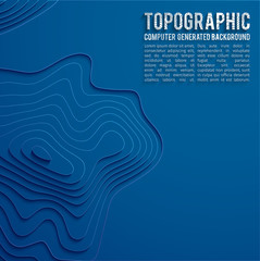 Colorful paper cutout. Paper cut banner concept. Paper carve blue gradient for card poster brochure flyer design in blue colors. 3d topography relief.