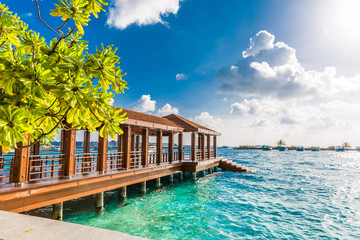 Fototapeta na wymiar Maldives, Male city port to airport