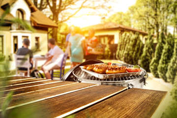 desk of free space and grill time 
