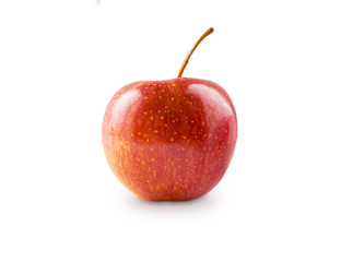 Red apple isolated on a white. Fresh red apple on a white background. Apple with copy space for text.