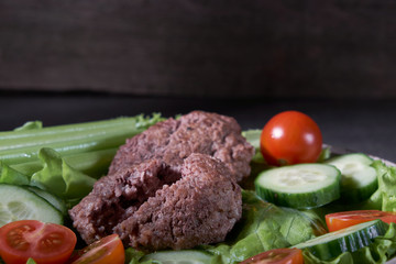 lunch meat bread Breakfast fried carrots organic, vegan and delicious salad tomato cucumber celery