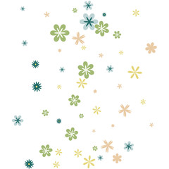 Feminine Floral Pattern with Simple Small Flowers for Greeting Card or Poster. Naive Daisy Flowers in Primitive Style. Vector Background for Spring or Summer Design.