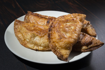 Homemade tuna and tomato pie - Spanish traditional appetizer