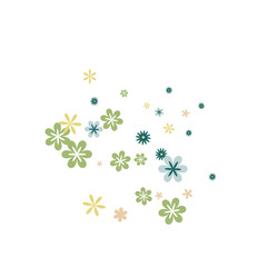 Feminine Floral Pattern with Simple Small Flowers for Greeting Card or Poster. Naive Daisy Flowers in Primitive Style. Vector Background for Spring or Summer Design.