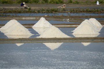 White salt field in sunny day. Royalty high quality free stock image of white salt field in a beach...