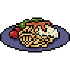 Obraz premium vector pixel art pasta