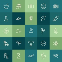 Modern Simple Set of health, science, nature Vector outline Icons. ..Contains such Icons as save, pulley,  alternative,  eco,  liver,  icon and more on green background. Fully Editable. Pixel Perfect.