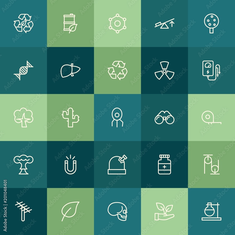 Poster modern simple set of health, science, nature vector outline icons. ..contains such icons as leaf, na