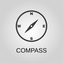 Compass icon. Compass symbol. Flat design. Stock - Vector illustration