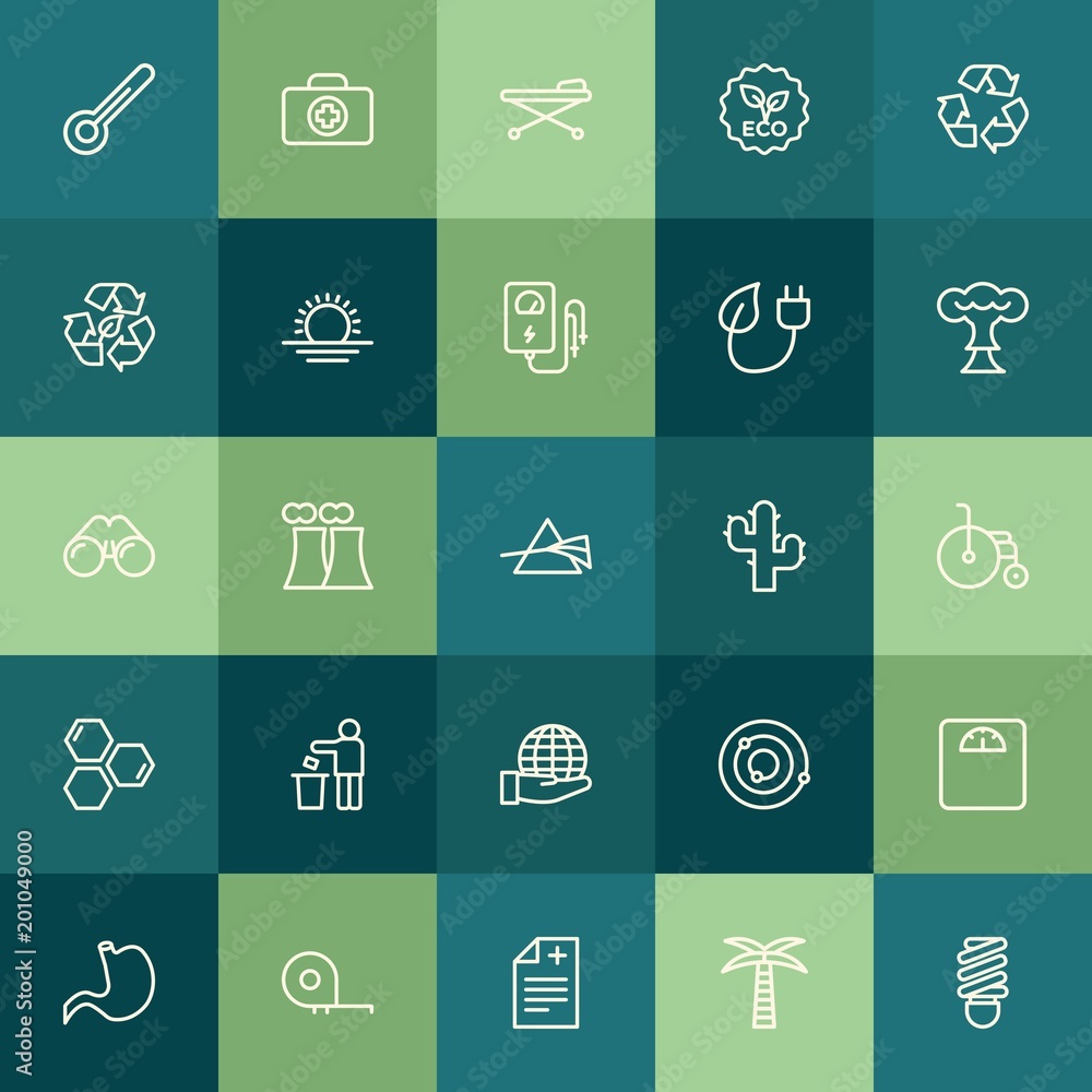 Poster modern simple set of health, science, nature vector outline icons. ..contains such icons as symbol, 