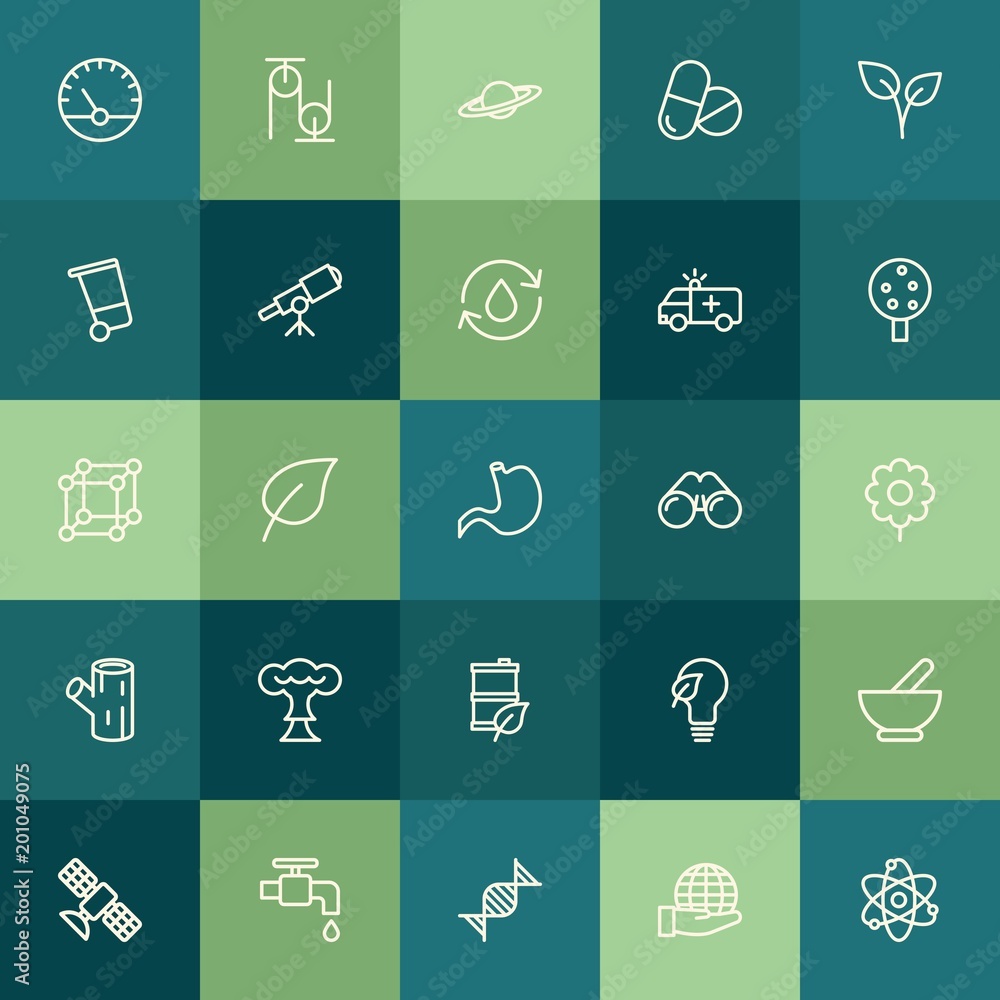 Poster modern simple set of health, science, nature vector outline icons. ..contains such icons as natural,