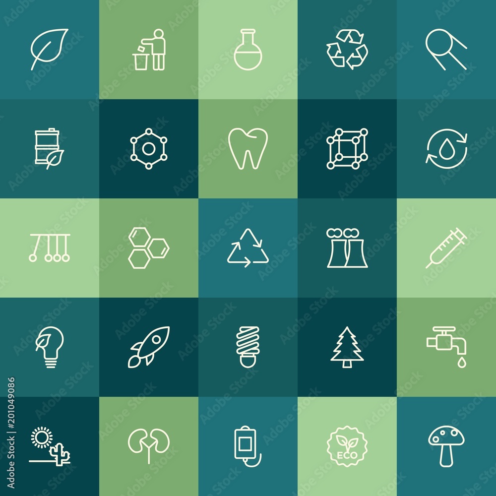Poster modern simple set of health, science, nature vector outline icons. ..contains such icons as lab, sym