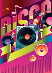 Obraz premium Disco party poster