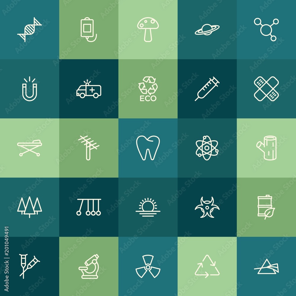 Poster modern simple set of health, science, nature vector outline icons. ..contains such icons as edible, 