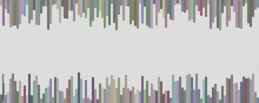 Poster multicolored banner background template design - horizontal vector graphic from vertical rounded str