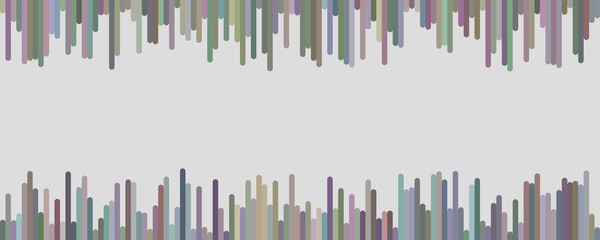 Multicolored banner background template design - horizontal vector graphic from vertical rounded stripes