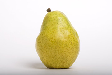 Green ripe pear isolated on a white background

