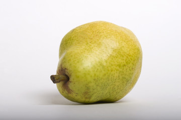 Green ripe pear isolated on a white background
