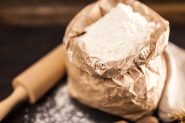 Fototapeta na wymiar Bag of flour