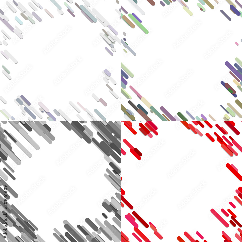 Poster colorful random diagonal stripe pattern background template set