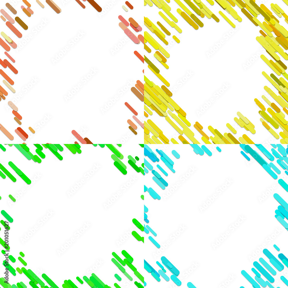Poster colorful random diagonal stripe pattern background template set