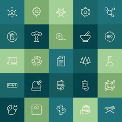 Modern Simple Set of health, science, nature Vector outline Icons. ..Contains such Icons as  recycling,  ecology,  waste, chemistry, save and more on green background. Fully Editable. Pixel Perfect.