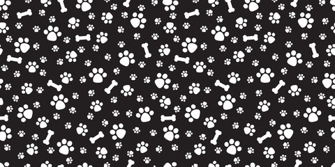 Dog Bone Seamless pattern vector dog paw doodle isolated background wallpaper © CNuisin