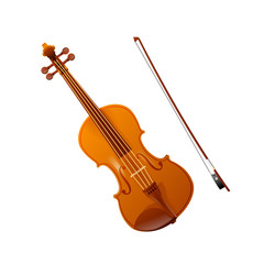 Obraz na płótnie Canvas Illustration of violin with bow philharmonic orchestra instrument