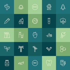 Modern Simple Set of health, science, nature Vector outline Icons. ..Contains such Icons as  sun,  background,  nature,  health, physics and more on green background. Fully Editable. Pixel Perfect.