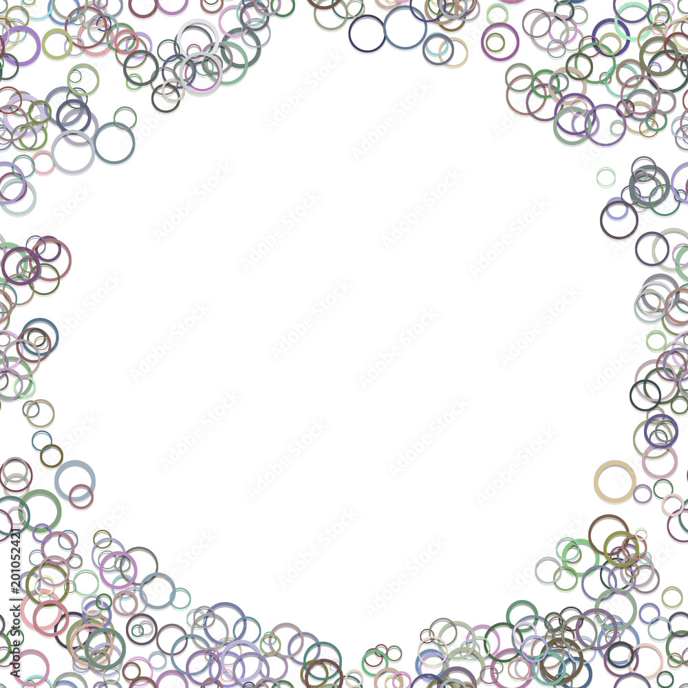 Aufkleber color abstract random circle background - trendy vector graphic design from colorful rings on white 