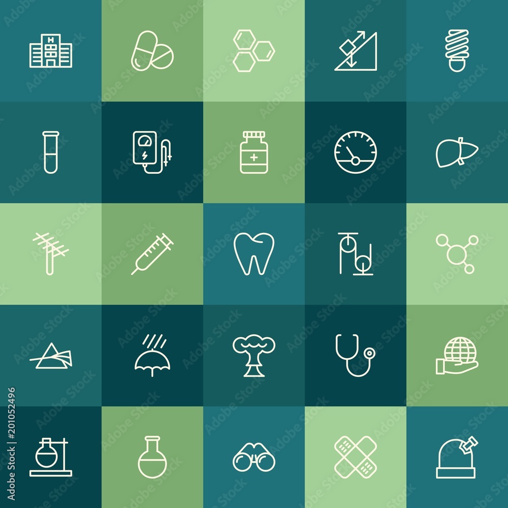 Poster modern simple set of health, science, nature vector outline icons. ..contains such icons as eco, for