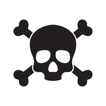 Skull vector pirate logo icon bone Halloween illustration