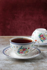 A cup of tea with tea bag