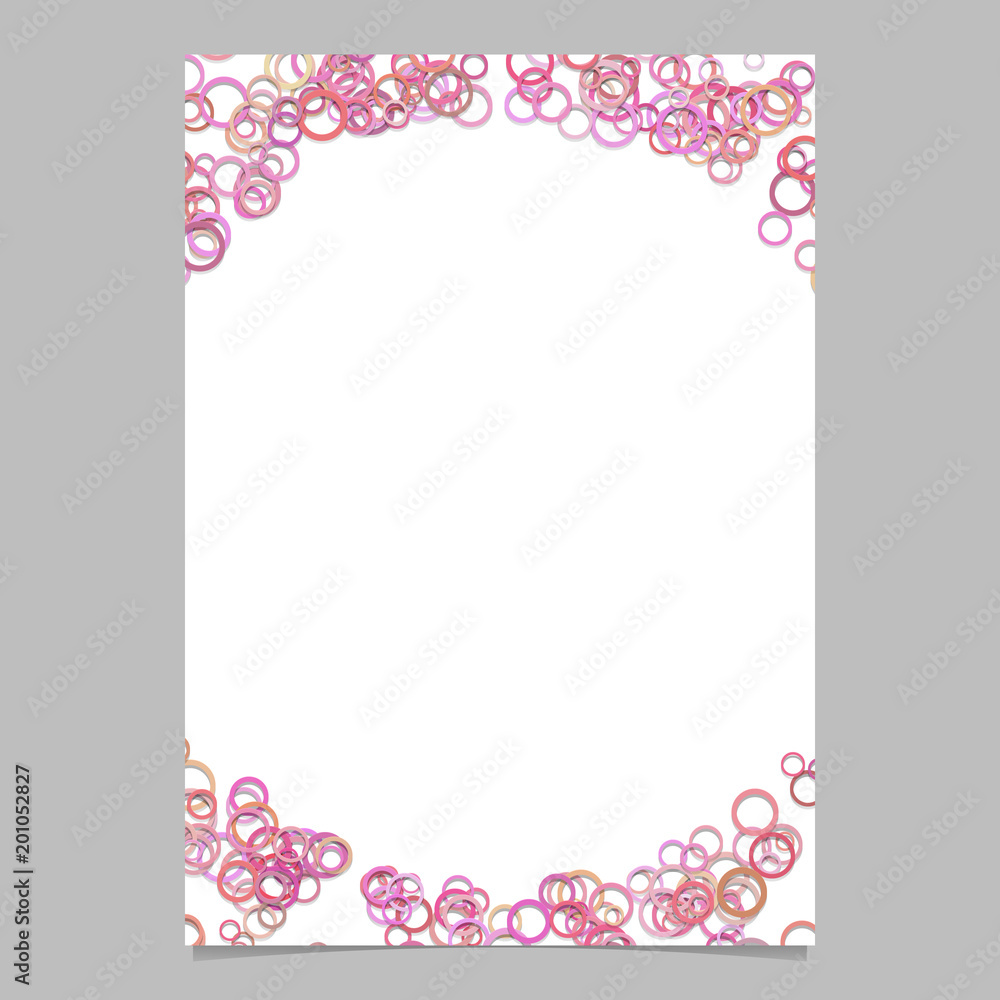 Poster modern random circle pattern page background template - vector blank brochure frame graphic design w