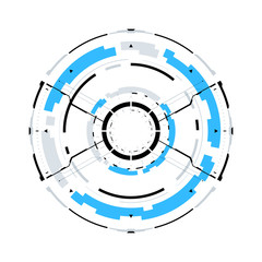 Futuristic Sci-Fi HUD Circle Element. Abstract Creative Design Background. Virtual Reality Hologram