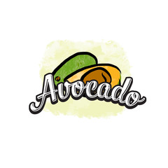 Avocado colorful label sign