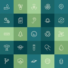 Modern Simple Set of health, science, nature Vector outline Icons. ..Contains such Icons as  magnetism,  landscape, nature,  illness, room and more on green background. Fully Editable. Pixel Perfect.