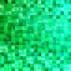 Green abstract square background - trendy vector graphic from gradient squares