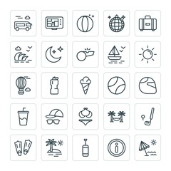 Modern Simple Set of sports, travel Vector outline Icons. ..Contains such Icons as  green,  nature,  equipment,  golf, bus,  message, boxing and more on white background. Fully Editable. Pixel Perfect